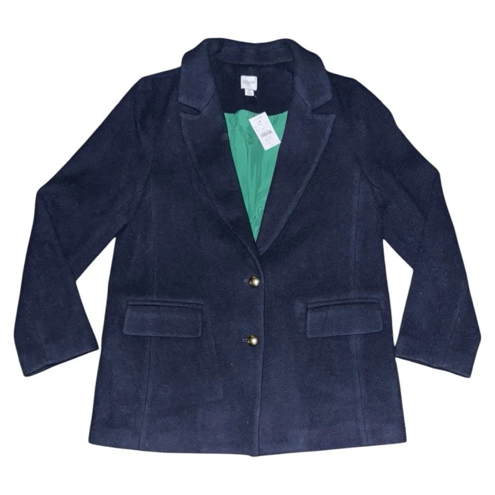 J. Crew Navy Blue Wool Blend Blazer Coat